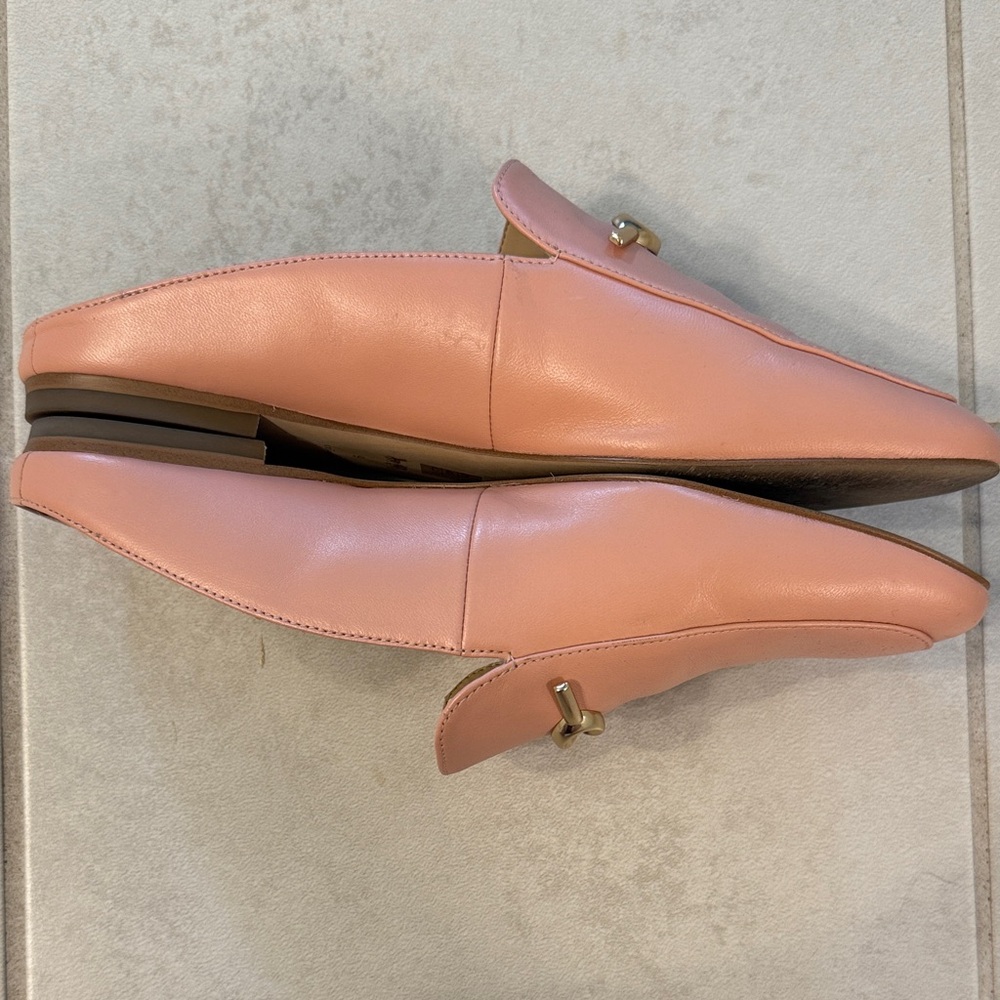 Coach Pink Leather Horsebit Loafer Mules with Gold Accents - Picture 6 of 9